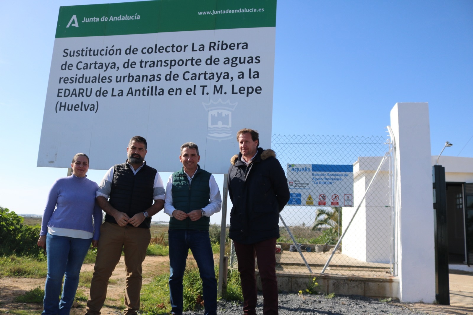 Junta de Andalucía y Ayuntamiento de Cartaya ultiman las obras para la próxima puesta en marcha del colector de La Ribera