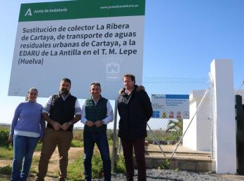 Junta de Andalucía y Ayuntamiento de Cartaya ultiman las obras para la próxima puesta en marcha del colector de La Ribera